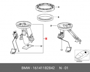 Насос электрический топливной системы 16 14 1 182 842 BMW
