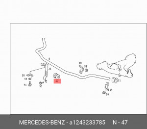 Втулка стабилизатора A 124 323 37 85 MERCEDES BENZ