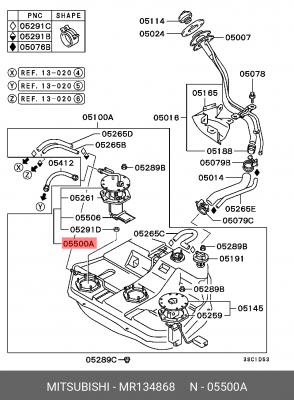 Насос электрический топливной системы в сборе MR134868 MITSUBISHI