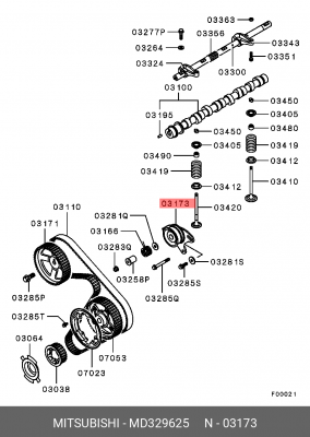 Натяжитель ремня ГРМ в сборе MD329625 MITSUBISHI