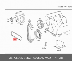 Ремень приводной A0069977992 MERCEDES BENZ