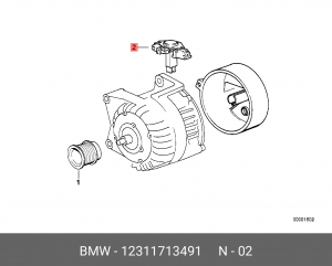 Реле регулятор напряжения генератора 12 31 1 713 491 BMW