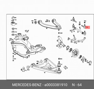 Наконечник рулевой тяги A 000 338 19 10 MERCEDES BENZ