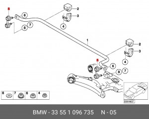Стойка стабилизатора 33 55 1 096 735 BMW