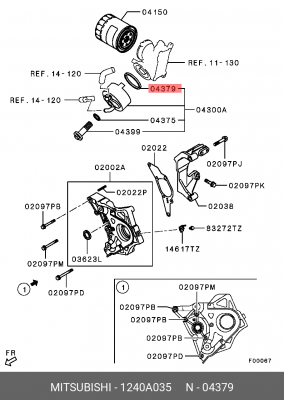 Кольцо уплотнительное системы охлаждения 1240A035 MITSUBISHI