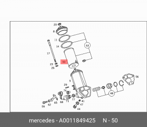 Фильтр масляный двигателя A 001 184 94 25 MERCEDES BENZ