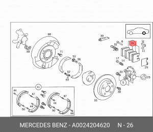Колодки тормозные дисковые A0024204620 MERCEDES BENZ