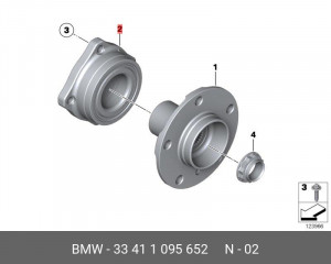 Подшипник ступицы колеса со ступицей (комплект) 33 41 1 095 652 BMW