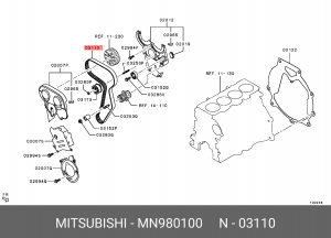 Ремень ГРМ - газораспределительного механизма MN980100 MITSUBISHI