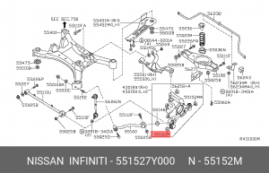 Сайлентблок 55152-7Y000 NISSAN
