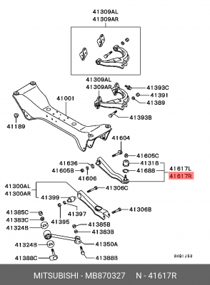 Вставка рычага подвески MB870327 MITSUBISHI