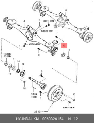 Подшипник ступицы колеса 0060326154 HYUNDAI KIA