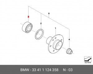 Подшипник ступицы колеса 33 41 1 124 358 BMW