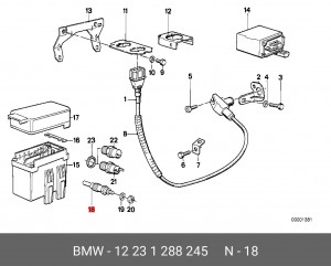 Свеча накаливания 12 23 1 288 245 BMW