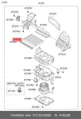 Фильтр салона 97133-1H000 HYUNDAI KIA