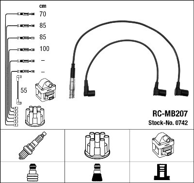 Провода высоковольтные системы зажигания (комплект) RCMB207 NGK NTK