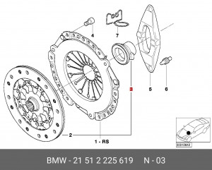 Подшипник выжимной сцепления 21 51 2 225 619 BMW