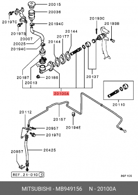 Цилиндр сцепления главный MB949156 MITSUBISHI
