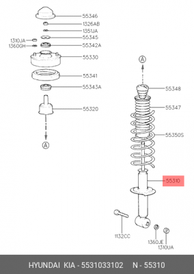 Амортизатор подвески 5531033102 HYUNDAI KIA