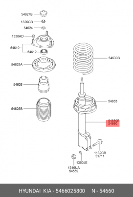 Амортизатор подвески 5466025800 HYUNDAI KIA