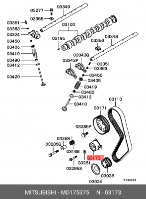 Натяжитель ремня ГРМ в сборе MD175375 MITSUBISHI