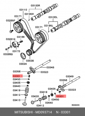 Винт регулировки коромысел - рокеров ГРМ MD093714 MITSUBISHI