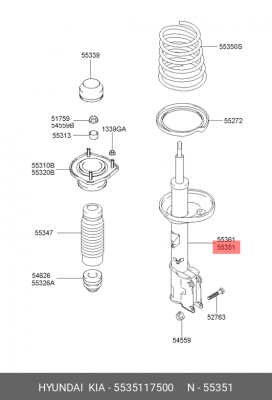 Амортизатор подвески 55351-17500 HYUNDAI KIA