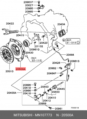 Крышка картера сцепления MN107773 MITSUBISHI