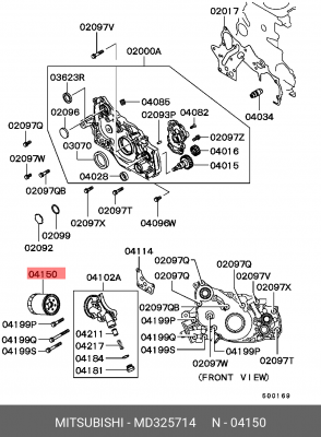 Фильтр масляный двигателя MD325714 MITSUBISHI