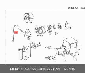 Ремень приводной A0049971392 MERCEDES BENZ