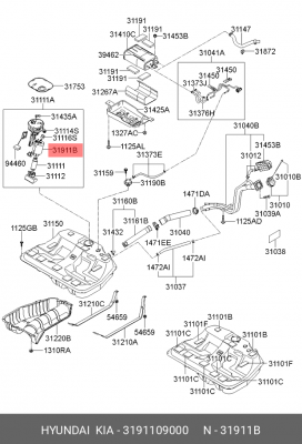 Фильтр топливный 3191109000 HYUNDAI KIA