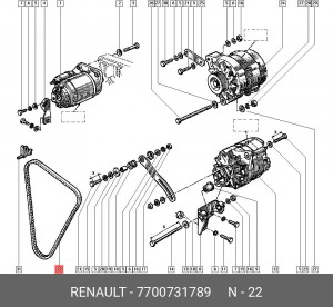 Ремень приводной 77 00 731 789 RENAULT