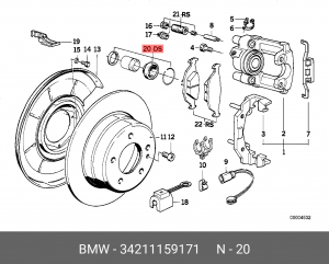 Пыльник поршня тормозного механизма 34 21 1 159 171 BMW