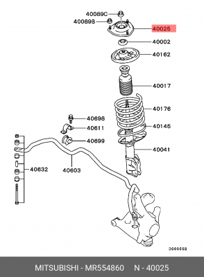 Сайлентблок - втулка амортизатора подвески MR554860 MITSUBISHI