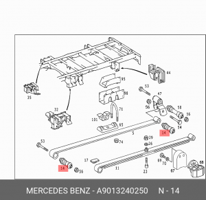Сайлентблок - втулка рессоры A 901 324 02 50 MERCEDES BENZ