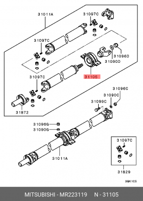 Опора приводного вала MR223119 MITSUBISHI