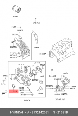 Сальник коленвала 2132142031 HYUNDAI KIA