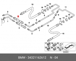Шланг тормозной 34 32 1 162 612 BMW