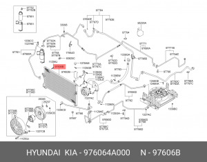 Радиатор кондиционера 976064A000 HYUNDAI KIA