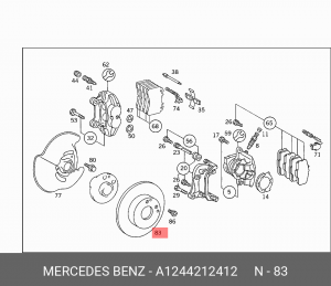 Диск тормозной A1244212412 MERCEDES BENZ