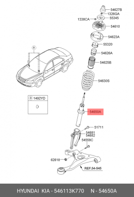 Амортизатор подвески 54611-3K770 HYUNDAI KIA