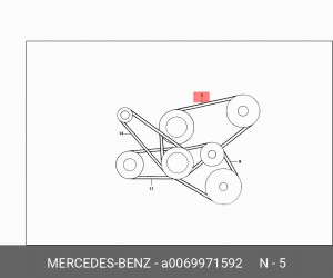 Ремень приводной A0069971592 MERCEDES BENZ