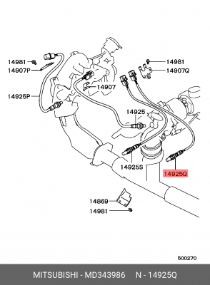 Датчик кислородный (лямбда-зонд) MD343986 MITSUBISHI
