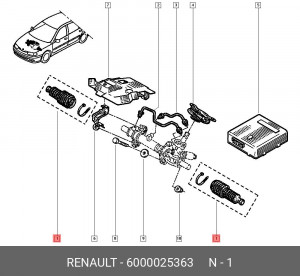 Пыльник рулевой рейки 6000025363 RENAULT