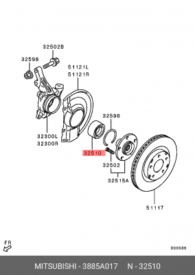 Подшипник ступицы колеса 3885A017 MITSUBISHI