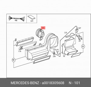Электромотор отопителя салона A 001 830 56 08 MERCEDES BENZ