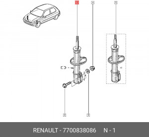Амортизатор подвески 7700838086 RENAULT