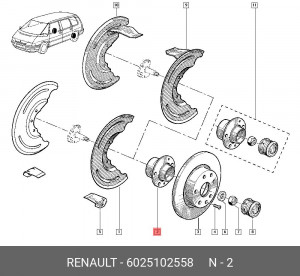 Подшипник ступицы колеса 6025102558 RENAULT