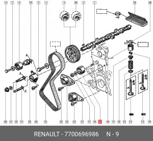 Ролик ремня ГРМ 7700696986 RENAULT