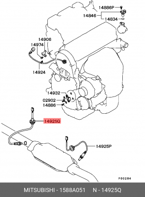 Датчик кислородный (лямбда-зонд) 1588A051 MITSUBISHI